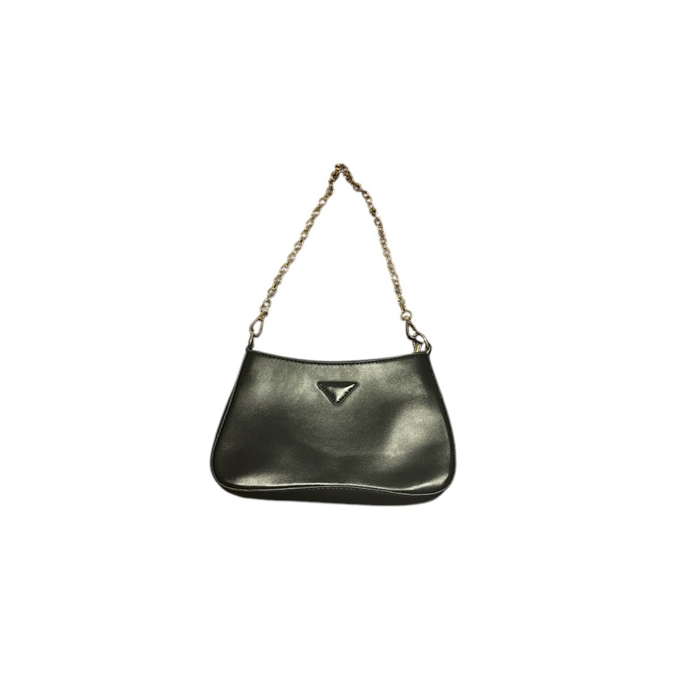 Boutique black structured shoulder bag